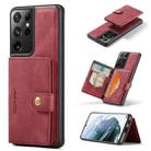 For Samsung Galaxy S21 Ultra 5G JEEHOOD Retro Magnetic Detachable Protective Case with Wallet & Card Slot & Holder(Red) - 1