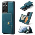 For Samsung Galaxy S21 Ultra 5G JEEHOOD Retro Magnetic Detachable Protective Case with Wallet & Card Slot & Holder(Blue) - 1