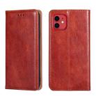 For iPhone 11 Pro PU + TPU Gloss Oil Solid Color Magnetic Horizontal Flip Leather Case with Holder & Card Slot & Wallet(Brown) - 1