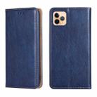 For iPhone 11 Pro Max PU + TPU Gloss Oil Solid Color Magnetic Horizontal Flip Leather Case with Holder & Card Slot & Wallet(Blue) - 1