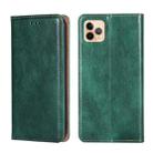 For iPhone 11 Pro Max PU + TPU Gloss Oil Solid Color Magnetic Horizontal Flip Leather Case with Holder & Card Slot & Wallet(Green) - 1