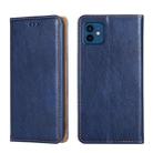 For iPhone 12 / 12 Pro PU + TPU Gloss Oil Solid Color Magnetic Horizontal Flip Leather Case with Holder & Card Slot & Wallet(Blue) - 1