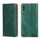 For iPhone X / XS PU + TPU Gloss Oil Solid Color Magnetic Horizontal Flip Leather Case with Holder & Card Slot & Wallet(Green) - 1