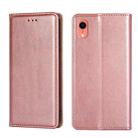 For iPhone XR PU + TPU Gloss Oil Solid Color Magnetic Horizontal Flip Leather Case with Holder & Card Slot & Wallet(Gold) - 1