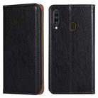 For Samsung Galaxy A20 PU + TPU Gloss Oil Solid Color Magnetic Horizontal Flip Leather Case with Holder & Card Slot & Wallet(Black) - 1