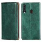 For Samsung Galaxy A20 PU + TPU Gloss Oil Solid Color Magnetic Horizontal Flip Leather Case with Holder & Card Slot & Wallet(Green) - 1