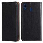 For Samsung Galaxy A20e PU + TPU Gloss Oil Solid Color Magnetic Horizontal Flip Leather Case with Holder & Card Slot & Wallet(Black) - 1