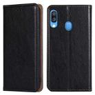 For Samsung Galaxy A40 PU + TPU Gloss Oil Solid Color Magnetic Horizontal Flip Leather Case with Holder & Card Slot & Wallet(Black) - 1