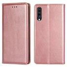 For Samsung Galaxy A70 PU + TPU Gloss Oil Solid Color Magnetic Horizontal Flip Leather Case with Holder & Card Slot & Wallet(Rose Gold) - 1