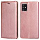 For Samsung Galaxy A71 4G PU + TPU Gloss Oil Solid Color Magnetic Horizontal Flip Leather Case with Holder & Card Slot & Wallet(Rose Gold) - 1