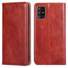 For Samsung Galaxy A71 5G PU + TPU Gloss Oil Solid Color Magnetic Horizontal Flip Leather Case with Holder & Card Slot & Wallet(Brown) - 1