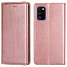 For Samsung Galaxy A91 PU + TPU Gloss Oil Solid Color Magnetic Horizontal Flip Leather Case with Holder & Card Slot & Wallet(Rose Gold) - 1