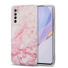 For Huawei Nova 7 5G TPU Glossy Marble Pattern IMD Protective Case(Light Pink) - 1