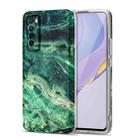 For Huawei Nova 7 5G TPU Glossy Marble Pattern IMD Protective Case(Emerald Green) - 1