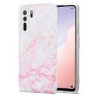 For Huawei Nova 7 SE TPU Glossy Marble Pattern IMD Protective Case(Light Pink) - 1