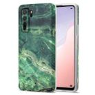 For Huawei Nova 7 SE TPU Glossy Marble Pattern IMD Protective Case(Emerald Green) - 1