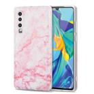 For Huawei P30 TPU Glossy Marble Pattern IMD Protective Case(Light Pink) - 1