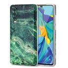 For Huawei P30 TPU Glossy Marble Pattern IMD Protective Case(Emerald Green) - 1