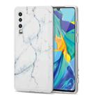 For Huawei P30 TPU Glossy Marble Pattern IMD Protective Case(White) - 1