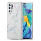 For Huawei P30 Pro TPU Glossy Marble Pattern IMD Protective Case(White) - 1