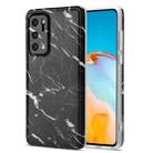 For Huawei P40 TPU Glossy Marble Pattern IMD Protective Case(Black) - 1