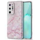 For Huawei P40 Pro TPU Glossy Marble Pattern IMD Protective Case(Light Pink) - 1