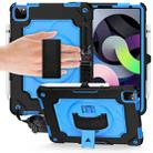 360 Degree Rotation Turntable Contrast Color Robot Shockproof Silicone + PC Protective Case with Holder For iPad Air 2022 / 2020 10.9 / Pro 11 (2020)(Navy Blue + Blue) - 1