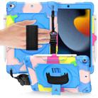 360 Degree Rotation Turntable Contrast Color Robot Shockproof Silicone + PC Protective Case with Holder For iPad 10.2 / 10.2 (2020) / Pro 10.5(Colorful + Blue) - 1