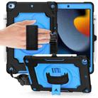 360 Degree Rotation Turntable Contrast Color Robot Shockproof Silicone + PC Protective Case with Holder For iPad 10.2 / 10.2 (2020) / Pro 10.5(Black + Blue) - 1