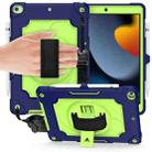 360 Degree Rotation Turntable Contrast Color Robot Shockproof Silicone + PC Protective Case with Holder For iPad 10.2 / 10.2 (2020) / Pro 10.5(Navy Blue + Yellow Green) - 1