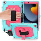 360 Degree Rotation Turntable Contrast Color Robot Shockproof Silicone + PC Protective Case with Holder For iPad 10.2 / 10.2 (2020) / Pro 10.5(Mint Green + Rose Red) - 1