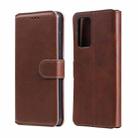 For Samsung Galaxy A72 5G / 4G Classic Calf Texture PU + TPU Horizontal Flip Leather Case, with Holder & Card Slots & Wallet(Brown) - 1