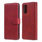 For Xiaomi Poco M3 / Redmi Note 9 4G Classic Calf Texture PU + TPU Horizontal Flip Leather Case, with Holder & Card Slots & Wallet(Red) - 1