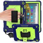 For Amazon Kindle Fire HD 8 2020 360 Degree Rotation Turntable Contrast Color Robot Shockproof Silicone + PC Protective Case with Holder(Navy Blue + Yellow Green) - 1