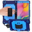 For Samsung Tab A 8.0 (2019)/T290 360 Degree Rotation Turntable Contrast Color Robot Shockproof Silicone + PC Protective Case with Holder(Navy Blue + Blue) - 1