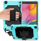 For Samsung Tab A 8.0 (2019)/T290 360 Degree Rotation Turntable Contrast Color Robot Shockproof Silicone + PC Protective Case with Holder(Mint Green + Black) - 1