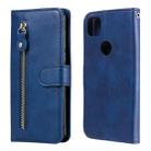 For Google Pixel 4a 4G Fashion Calf Texture Zipper Horizontal Flip Leather Case with Holder & Card Slots & Wallet(Blue) - 1