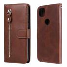 For Google Pixel 4a 4G Fashion Calf Texture Zipper Horizontal Flip Leather Case with Holder & Card Slots & Wallet(Brown) - 1