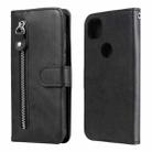 For Google Pixel 4a 4G Fashion Calf Texture Zipper Horizontal Flip Leather Case with Holder & Card Slots & Wallet(Black) - 1