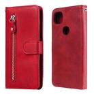 For Google Pixel 4a 4G Fashion Calf Texture Zipper Horizontal Flip Leather Case with Holder & Card Slots & Wallet(Red) - 1