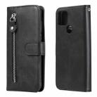 For Google Pixel 5 XL / Pixel 4a 5G Fashion Calf Texture Zipper Horizontal Flip Leather Case with Holder & Card Slots & Wallet(Black) - 1