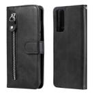 For Huawei P Smart 2021 / Y7a / Honor 10X Lite Fashion Calf Texture Zipper Horizontal Flip Leather Case with Holder & Card Slots & Wallet(Black) - 1