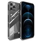 For iPhone 12 Pro Max High Transparent TPU Soft Frame + Glass Back Fine Hole Protective Case(Grey) - 1