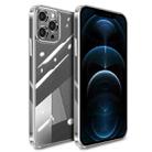 For iPhone 12 Pro Max High Transparent TPU Soft Frame + Glass Back Fine Hole Protective Case(Transparent) - 1
