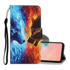 For Samsung Galaxy A02s(EU Edition) Colored Drawing Pattern Horizontal Flip Leather Case with Holder & Card Slots & Wallet & Lanyard(Flame Wolf) - 1