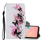 For Samsung Galaxy S21 5G Colored Drawing Pattern Horizontal Flip Leather Case with Holder & Card Slots & Wallet & Lanyard(Four Butterflies) - 1