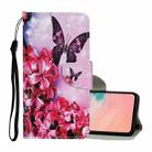 For Samsung Galaxy S21 5G Colored Drawing Pattern Horizontal Flip Leather Case with Holder & Card Slots & Wallet & Lanyard(Red Flower Butterfly) - 1