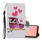 For Samsung Galaxy S21 5G Colored Drawing Pattern Horizontal Flip Leather Case with Holder & Card Slots & Wallet & Lanyard(Owl Family) - 1
