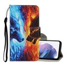 For Samsung Galaxy S21+ 5G Colored Drawing Pattern Horizontal Flip Leather Case with Holder & Card Slots & Wallet & Lanyard(Flame Wolf) - 1