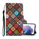 For Samsung Galaxy S21+ 5G Colored Drawing Pattern Horizontal Flip Leather Case with Holder & Card Slots & Wallet & Lanyard(Ethnic Style) - 1